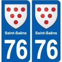 76 Saint-Saëns blason autocollant plaque stickers ville