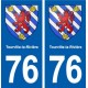 76 Tourville-la-Rivière blason autocollant plaque stickers ville