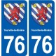 76 Tourville-la-Rivière blason autocollant plaque stickers ville