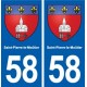 58 Saint-Pierre-le-Moûtier blason autocollant plaque immatriculation stickers ville