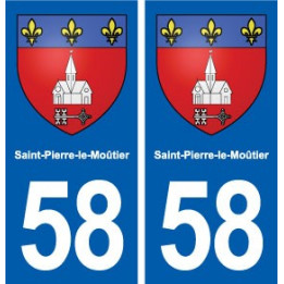 58 Saint-Pierre-le-Moûtier blason autocollant plaque immatriculation stickers ville