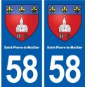 58 Saint-Pierre-le-Moûtier blason autocollant plaque immatriculation stickers ville