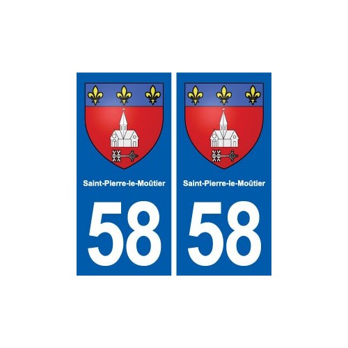 58 Saint-Pierre-le-Moûtier blason autocollant plaque immatriculation stickers ville