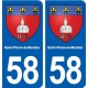 58 Saint-Pierre-le-Moûtier blason autocollant plaque immatriculation stickers ville