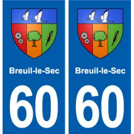 60 Breuil-le-Sec blason autocollant plaque immatriculation stickers ville