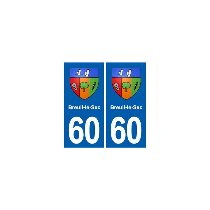 60 Breuil-le-Sec blason autocollant plaque immatriculation stickers ville