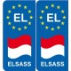 EL europe drapeau Elsass autocollant plaque sticker plaque