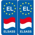 EL europa bandera Elsass placa etiqueta de la etiqueta engomada de la placa
