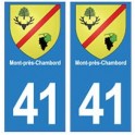 41 Mont-près-Chambord adesivo piastra stemma coat of arms adesivi dipartimento città