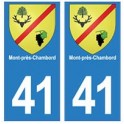 41 Mont-près-Chambord autocollant plaque blason armoiries stickers département ville