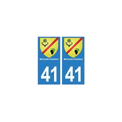 41 Mont-près-Chambord autocollant plaque blason armoiries stickers département ville