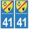 41 Mont-près-Chambord autocollant plaque blason armoiries stickers département ville