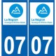 07 Ardèche autocollant plaque nouveau logo