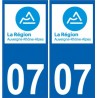 07 Ardèche autocollant plaque nouveau logo 3 stickers
