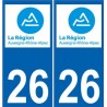 26 Drôme autocollant plaque nouveau logo