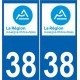 38 Isère autocollant plaque nouveau logo