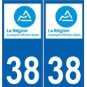 38 Isère autocollant plaque nouveau logo