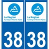 38 Isère autocollant plaque nouveau logo