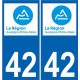 42 Loire autocollant plaque nouveau logo
