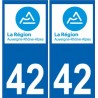 42 Loire autocollant plaque nouveau logo