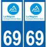 69 Rhône autocollant plaque