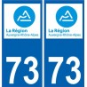 73 Savoie Rhône Alpes nouveau logo autocollant plaque