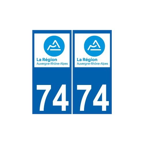 74 Haute Savoie Rhône Alpes nouveau logo autocollant plaque