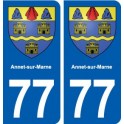 77 Annet-sur-Marne blason autocollant plaque stickers ville