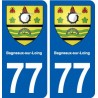 77 Bagneaux-sur-Loing blason autocollant plaque stickers ville