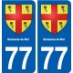 77 Boissise-le-Roi blason autocollant plaque stickers ville