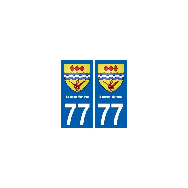 77 Bourron-Marlotte blason autocollant plaque stickers ville