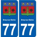 77 Bray-sur-Seine blason autocollant plaque stickers ville