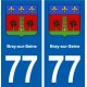 77 Bray-sur-Seine blason autocollant plaque stickers ville
