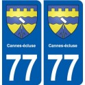 77 Cannes-écluse blason autocollant plaque stickers ville