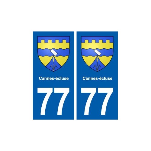 77 Cannes-écluse blason autocollant plaque stickers ville
