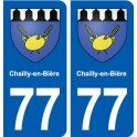 77 Chailly-en-Bière blason autocollant plaque stickers ville
