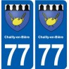 77 Chailly-en-Bière blason autocollant plaque stickers ville