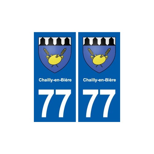 77 Chailly-en-Bière blason autocollant plaque stickers ville