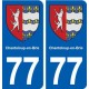 77 Chanteloup-en-Brie blason autocollant plaque stickers ville