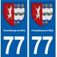 77 Chanteloup-en-Brie blason autocollant plaque stickers ville
