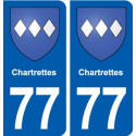 77 Chartrettes blason autocollant plaque stickers ville