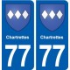 77 Chartrettes blason autocollant plaque stickers ville