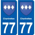 77 Chartrettes blason autocollant plaque stickers ville