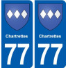 77 Chartrettes blason autocollant plaque stickers ville