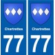 77 Chartrettes blason autocollant plaque stickers ville
