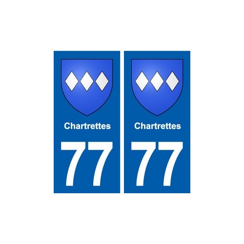 77 Chartrettes blason autocollant plaque stickers ville