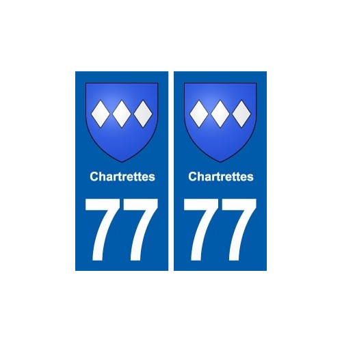 77 Chartrettes blason autocollant plaque stickers ville