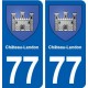 77 Château-Landon blason autocollant plaque stickers ville