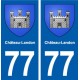 77 Château-Landon blason autocollant plaque stickers ville