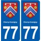 77 Chevry-Cossigny blason autocollant plaque stickers ville
